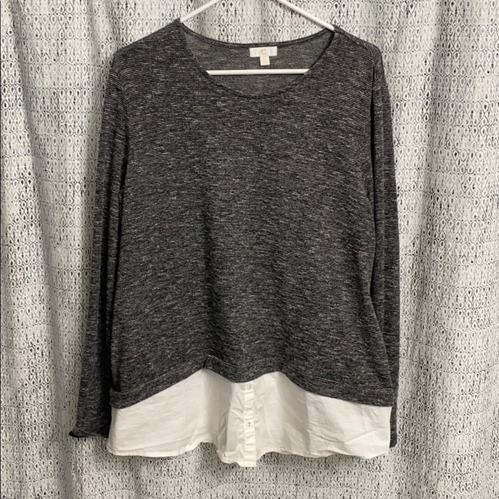 Faux sweater/blouse combo!